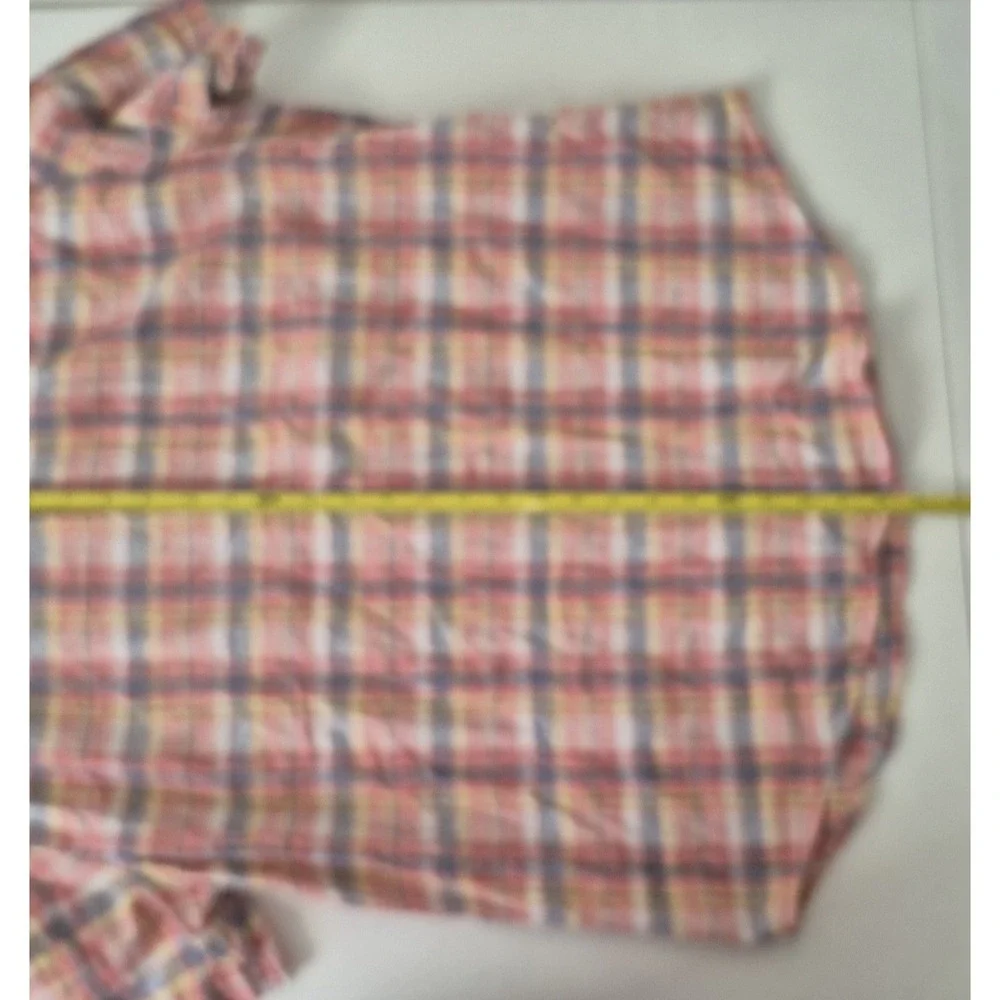 Levi's Shirt Mens Large‎ Red Plaid Cotton Linen Blend Short Sleeve Button Up